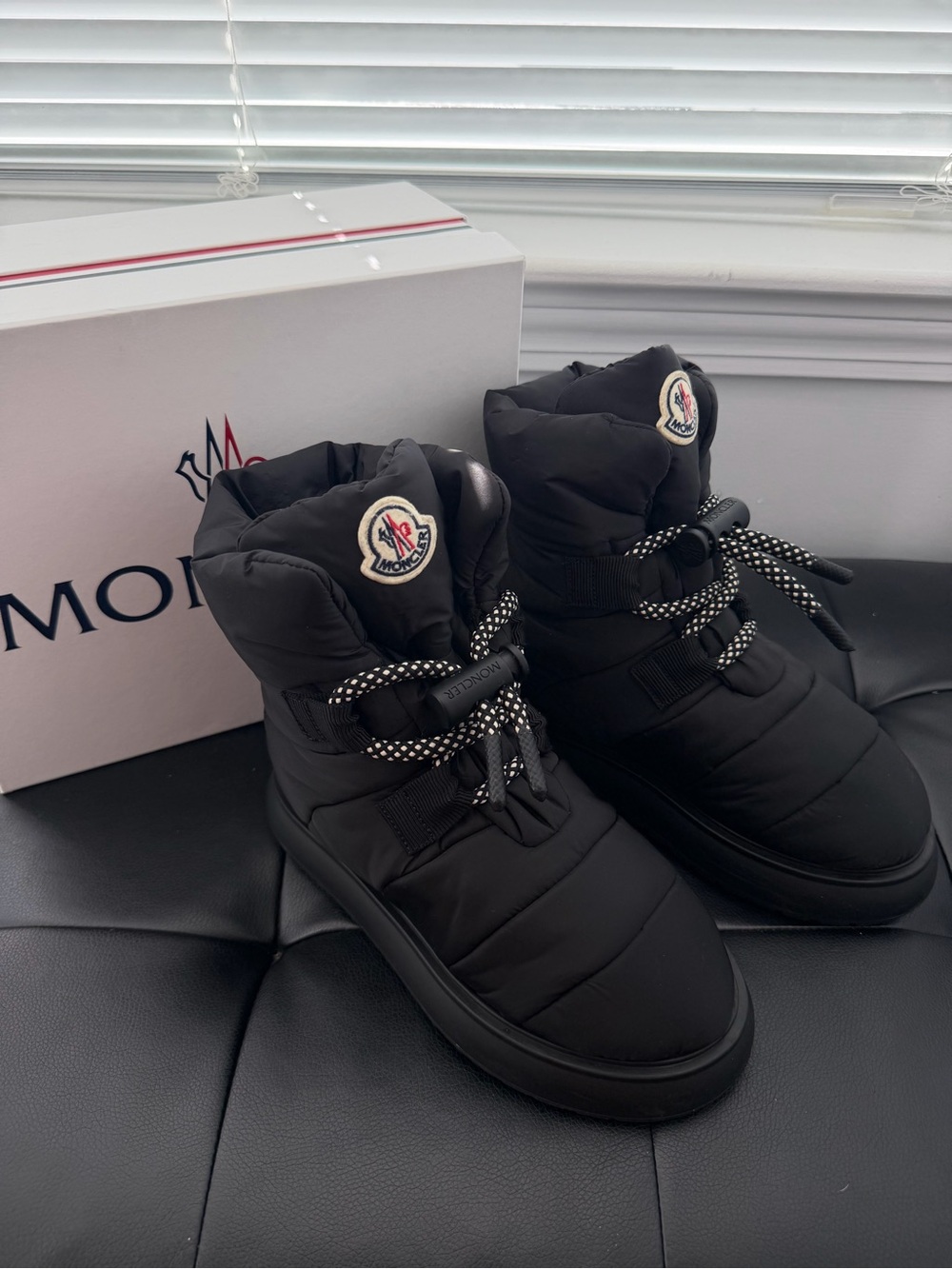 Moncler Gaia Pull Snow Winter Boots, Size 6